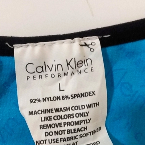 CALVIN KLEIN TURQUOISE  REVERSIBLE RACER-BACK  SPORTS BRA SIZE LARGE NWT - Picture 5 of 5
